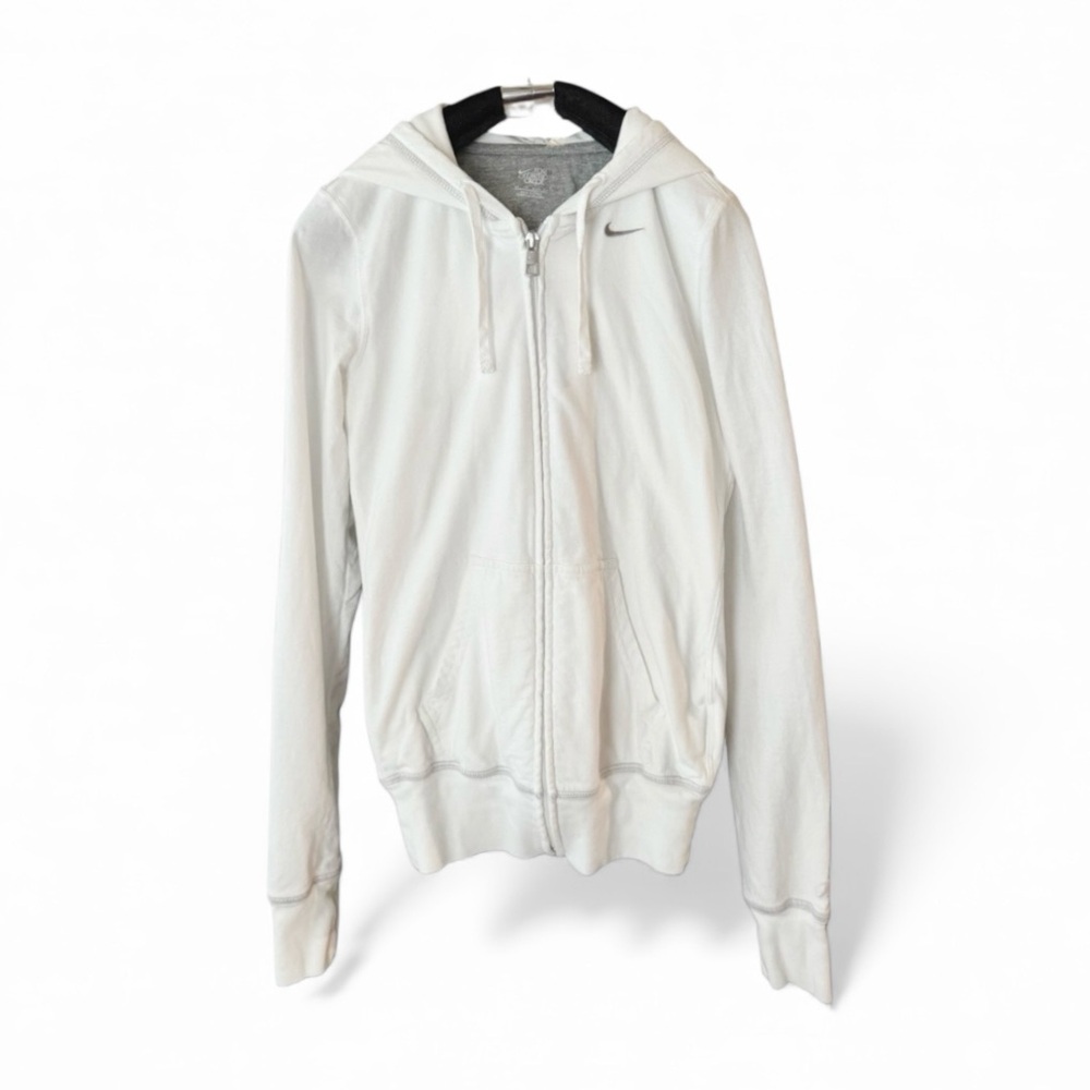 💕NIKE The Athletic Dept. 100% Cotton Long Sleeve Hoodie • White • Size XS - Picture 3 of 8